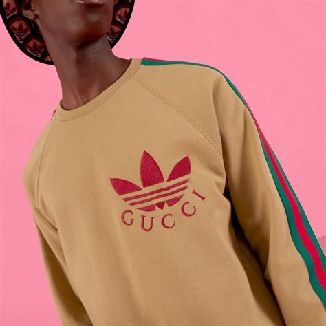 Gucci x adidas Felpa in jersey di cotone Rosa 